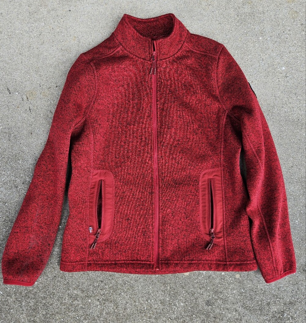 NORWear Arctic Explorer Norway Authentic Sweater Zip Up Jacket Red Size Medium